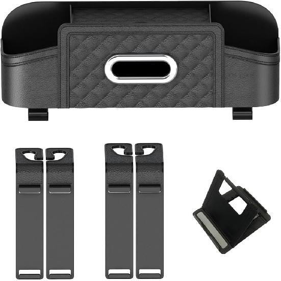 Mandark Car Headrest Backseat Storage Bag,Multifunctional car seat back storage box,With drink cup holder and hook,Car Travel