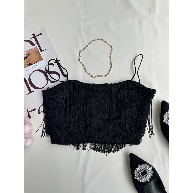 

Grape Miki Canada Gynam * E Sexy Sexy Wild Gypsy Tassel Suspender Tube Top Black(In stock) XXS