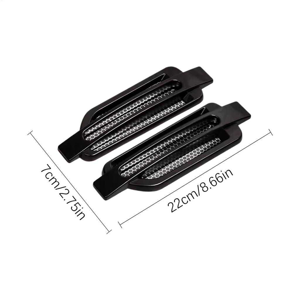 Car Side Vent Sticker 2 Pieces Air Flow Intake Cover Side Vent Decorative Decal Sticker For Vehicle Hood Bonnet Engine Truck