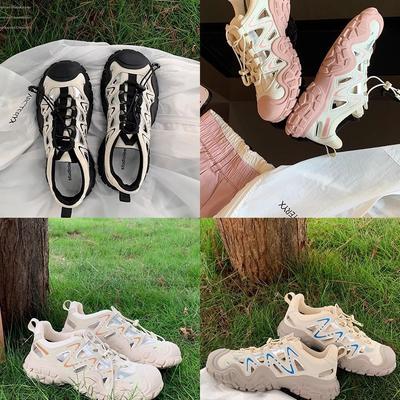 White Deer Ugly Cute Color Matching Lace-up Outdoor Hiking Mountaineering Casual Style Sports Shoes