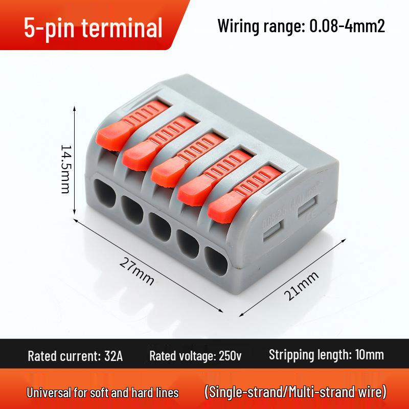 PCT Quick 2-in 2-out Waterproof Wiring Terminal 2-Position Plug-in Wire Connector