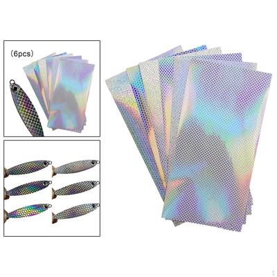 Holografik Balıkçılık Yemleri Sticker, 6 adet Balık Pulları Bant El Sanatları DIY Metal için Flaş Yem