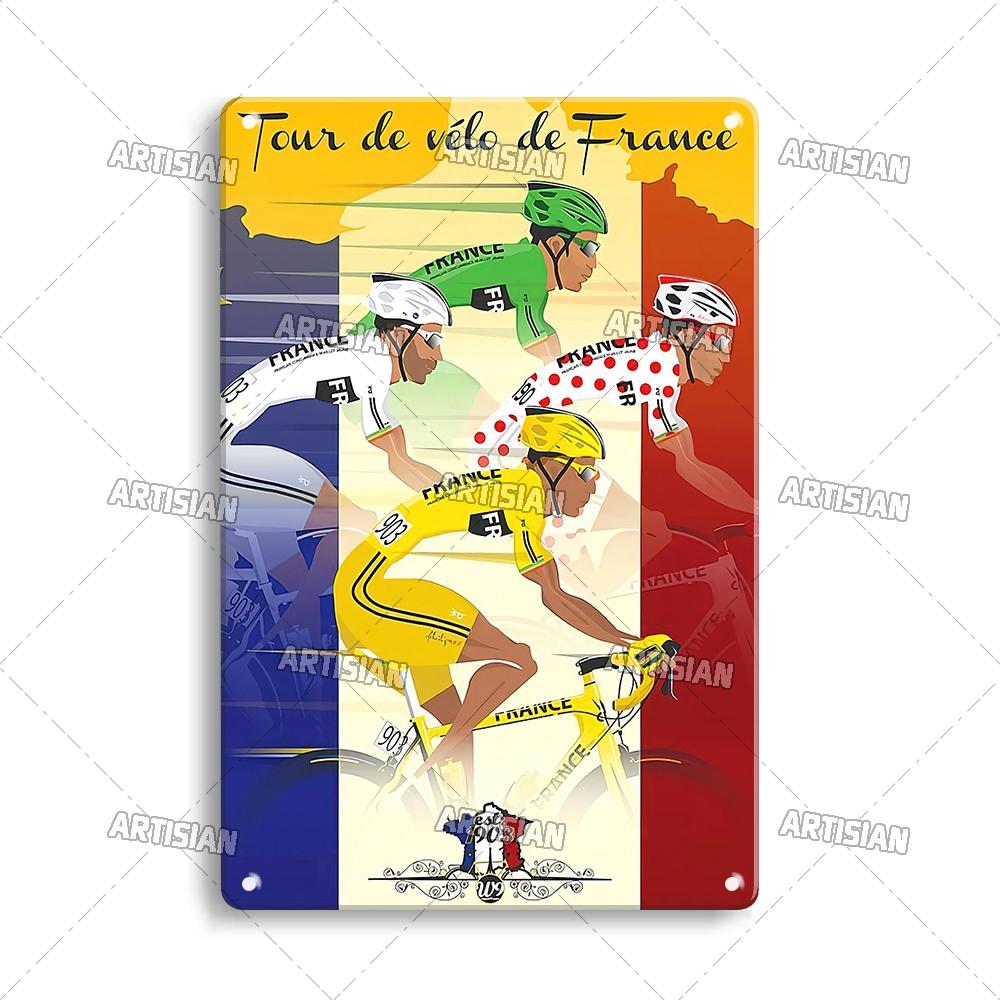 Artisian Cycling Metal Sign Bicycle Tin Poster Bike Decorative Plate Wall Decor Garage Bar Pub Club Hotel Cafe Kitchen Home