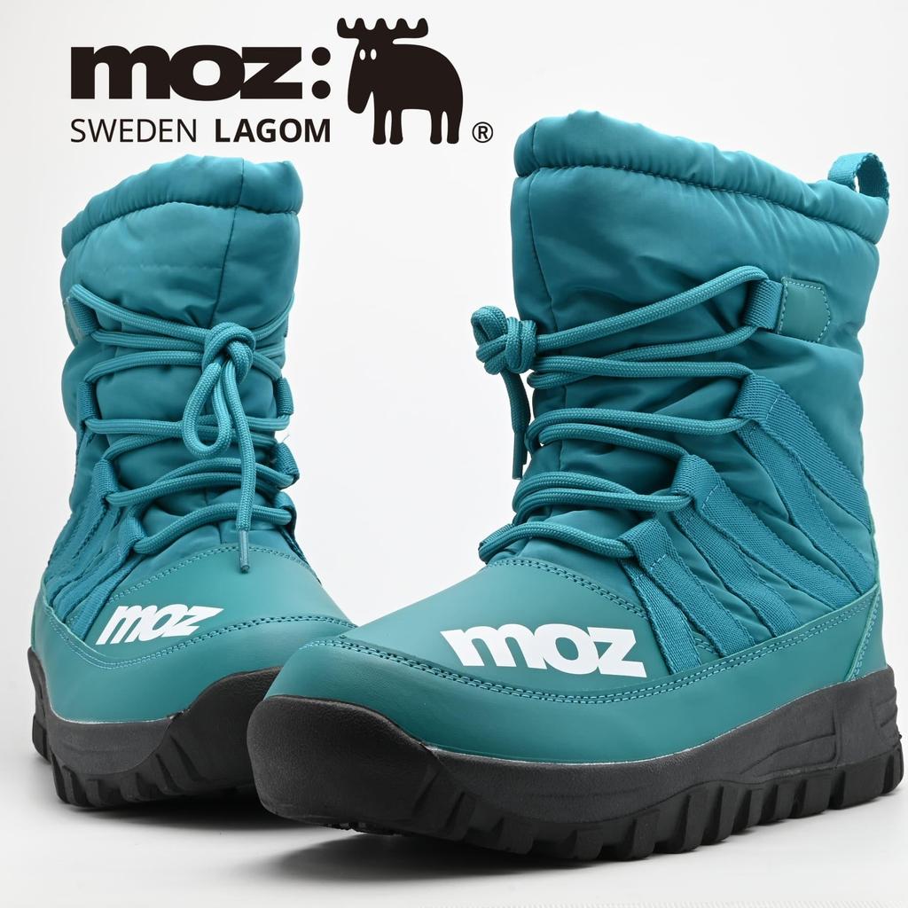 Mozu Winter Snow Padded with Fleece Size M Men's Mid-Length Boots, Waterproof, Non-Slip, Water-Repellent, Lining, 5686, Blue, (5686,BLU,M)