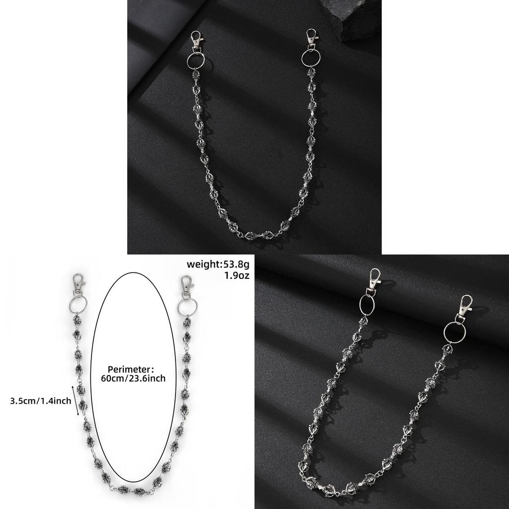 Catena da Vita in Acciaio di Titanio Stile Punk per Uomini Donne Hip Hop Rock Accessorio di Moda