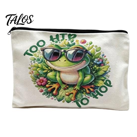 Talos Storage Bag with Smooth Black Zipper, Large Capacity Waterproof Makeup Bag, Wear-Resistant Canvas Portable for Stationery Needlework Small Items C