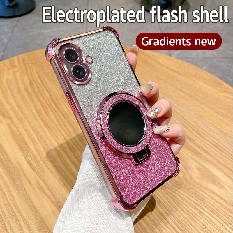 6D Shockproof Glitter Mirror Ring Phone Case For Motorola Moto Edge 50 Pro Neo Edge 60 Fusion E15 G86 G56 G85 G45 G05 Soft Cover