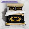 Set Copripiumino con Stampa dello Stemma del Wolverhampton Wanderers Football Club – include 1 copripiumino e 2 federe coordinate Arredamento camera da letto Regali di Natale