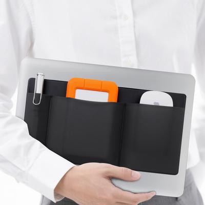 Lacdo Mouse Holder for External Hard Laptop Pouch Organizer with Pockets and Storage Sleeve for and Black 3-Pocket Laptops, Self-Adhesive Drive/SSD
