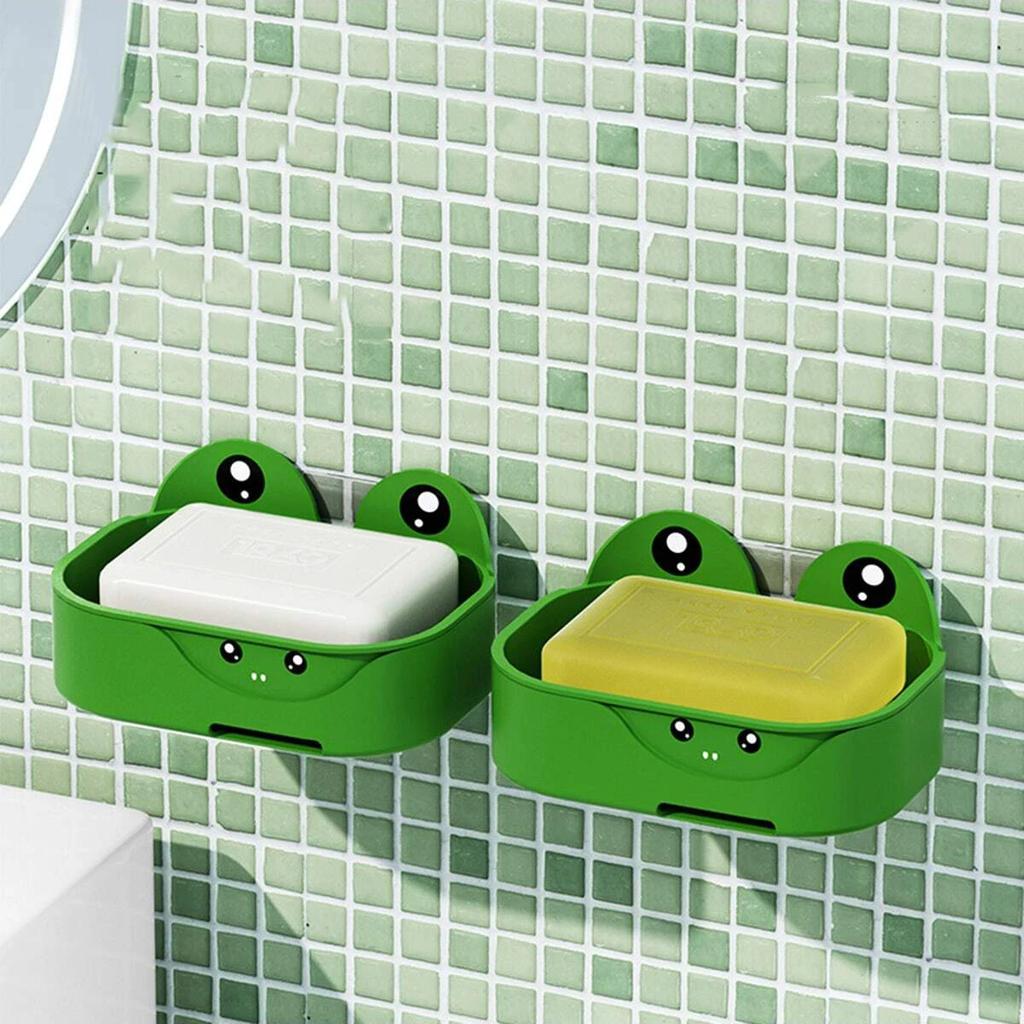 1 STÜCK - Badezimmer Perforationsfrei Wandhängend Niedlich Cartoon Haushalt Frosch Seifenbox