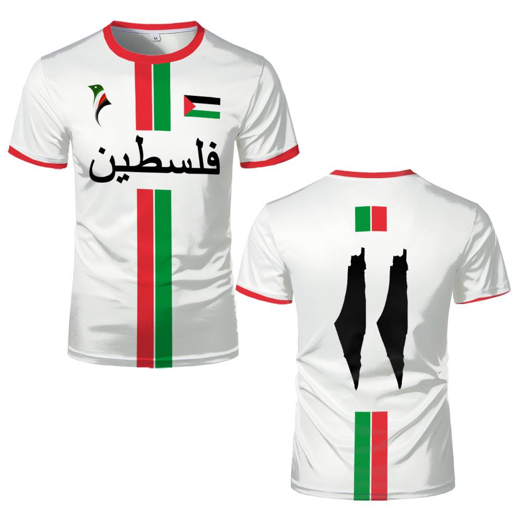 Neues Palästina Fußball T-Shirts Merch Sommer Atmungsaktiv Schnelltrocknend Palästinensisches Trikot Gaza T-Shirts Grafik 3D Druck Top