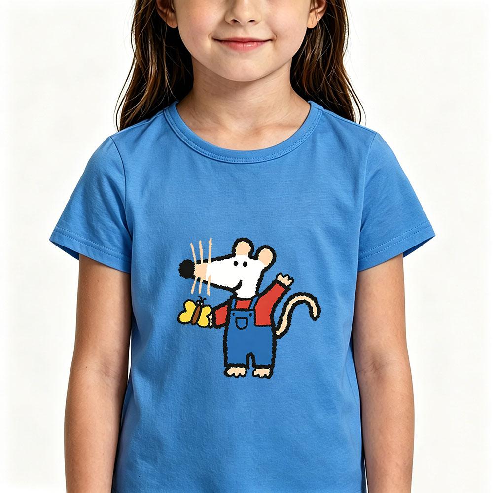 Maisy Mouse Kids 100%Cotton Cartoon Print T-shirt 2-12 Years Boys and Girls Kawaii Soft Short Sleeve Casual Tops Summer Toddler