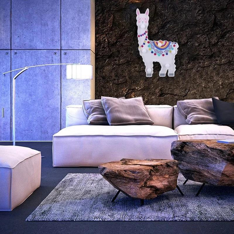 LED Decorative Hanging Night Light Lamp Animal Shape Cute Animal Modeling 12x19x2.8cm Lamp Alpaca Night Light Birthdays Gifts