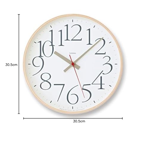 Lemnos AY Clock RC AY14-10 WH Radio-Controlled Analog Wall Clock, White