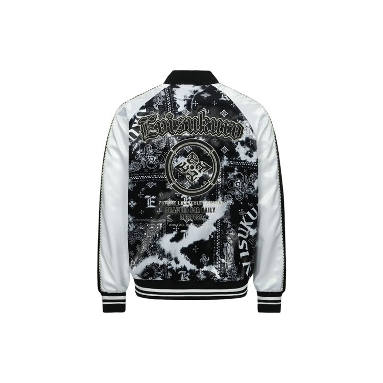 Evisu Aw23 Brand Logo All Over Print Embroidered Yokosuka Jacket Men Jackets Black 2EAGNM3JK5272XXPQ