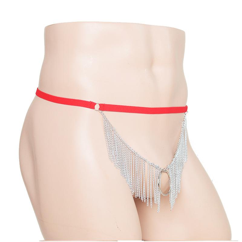 Sexy Dew PP Men's T-pants Sex Panties Sex Chain Hoop Thong Sex Panties