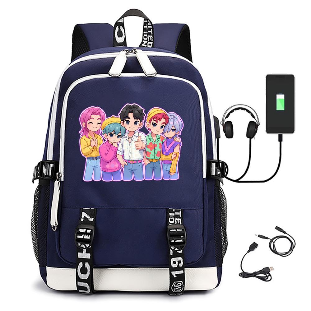 Heksenjager Sajaboys Bedrukte Middelbare School Student Campus Schooltas Grote Capaciteit Multifunctioneel Usb Casual Schooltas One size fits all