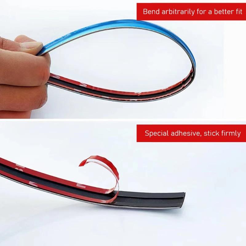 Car Chrome Body Strip, Bumper & Door Protective Moulding, 10mm/20mm Auto Styling Trim Sticker Exterior Decoration