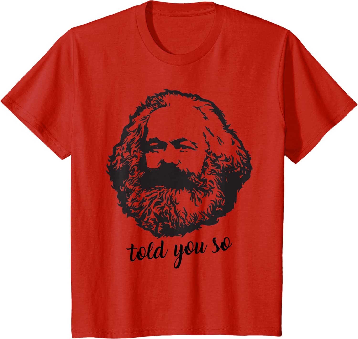 Karl Marx Vintage Told You So Marxist Marxism Communist Men T-Shirt Short Sleeve Casual 100% Cotton O-Neck Tshirt S