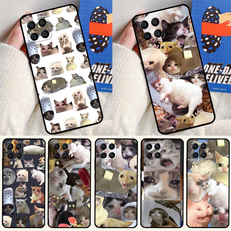 Crying Cat Memes And Dog For Samsung Galaxy M15 M55 M33 M13 M23 M53 M31 M51 M14 M34 M54 M20 M30s M52 M32 Phone Case