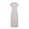 Sleek Back Slit Short Sleeve Round Neck Bodycon Dress - Women's Pure Desire Style