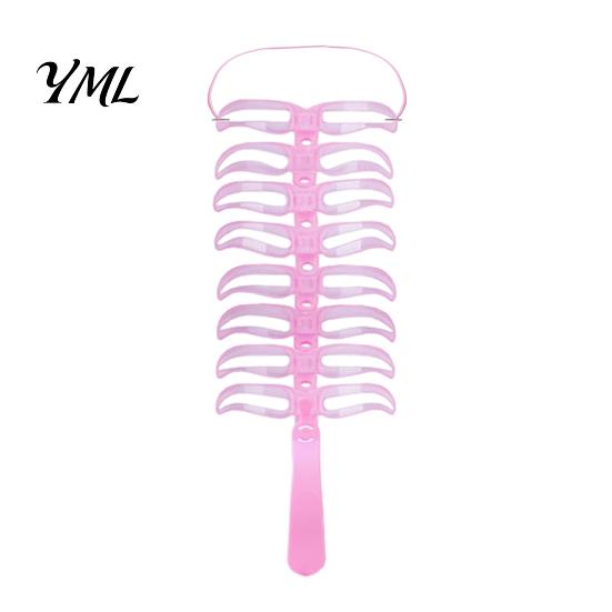 Easy Brow Shaping Tool 1/2 Sets Eyebrow Stencil Kit, 8 Shape Template with Handle & Portable Headband, Reusable Drawing Guide Tools for Women Beginner