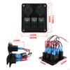 3 Gang Rocker Switch Panel Pre Wired 12V 24V for Boat RV Marine Blue