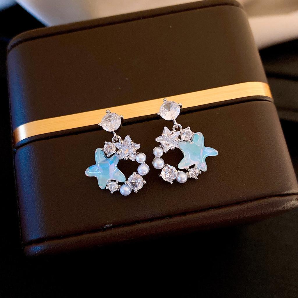 Zircon Geometric Pearl Stud Earrings Autumn and Winter Retro Elegant Earrings Temperament Earrings Women