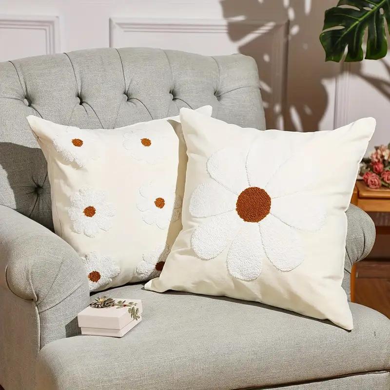 Home Simple Ins Style Sun Flower B&B Sofa Petal Wabi-sabi Tufted Loop Velvet Towel Pillowcase