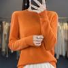 Women's Soft Wool Round Neck Sweater - 100% Pure Wool, Long Sleeve, Fluffy Knit, Autumn/Winter 2023