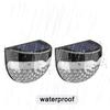 4Pcs Solar Fence Lights 6LED Garden Light Waterproof Decorative Lamps