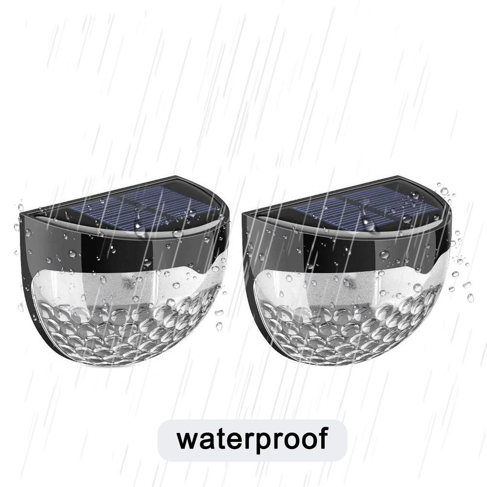 4Pcs Solar Fence Lights 6LED Garden Light Waterproof Decorative Lamps