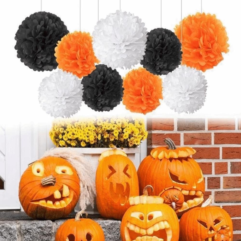 9Pcs/Pack DIY Craft Tissue Paper Flower Romantic Flower Balls Decorative Garland Pink Color Paper Flower Balls Celebration