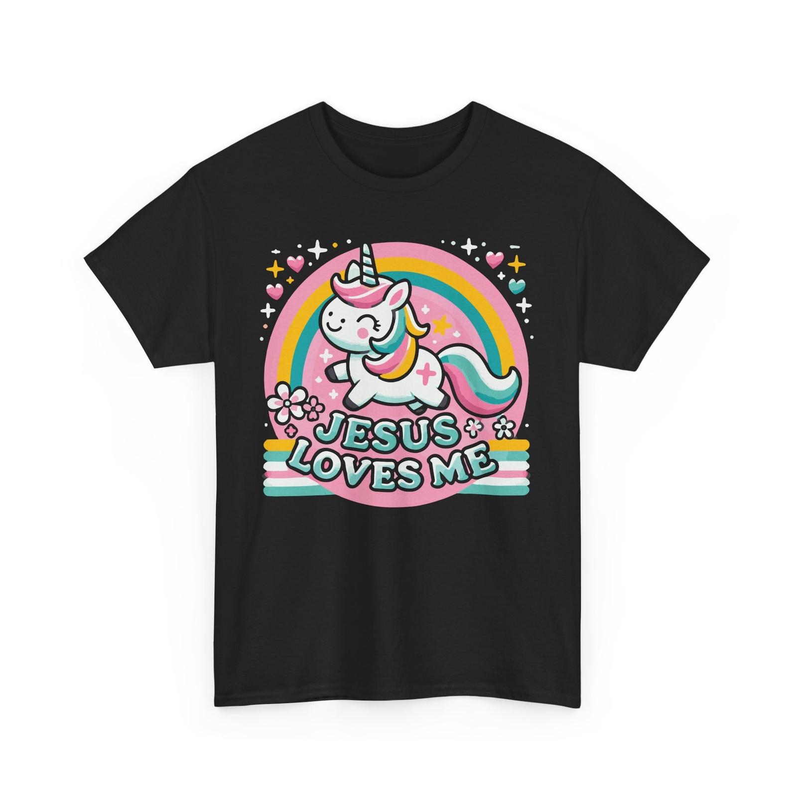 Jesus Loves Me Unicorn Christian Cryptozoology T-Shirt | Cryptid Hunter Tee XL