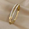 Shiny Crystal Bracelet Creative Zip Titanium Steel Hand Chain Exquisite Zipper Bangle  Unisex
