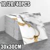 Waterproof 3D Simulation Marble Wall Film Self Stick Vinyl Tile Sticker Oil Proof Removable Wallpaper for Home Decor Renovation