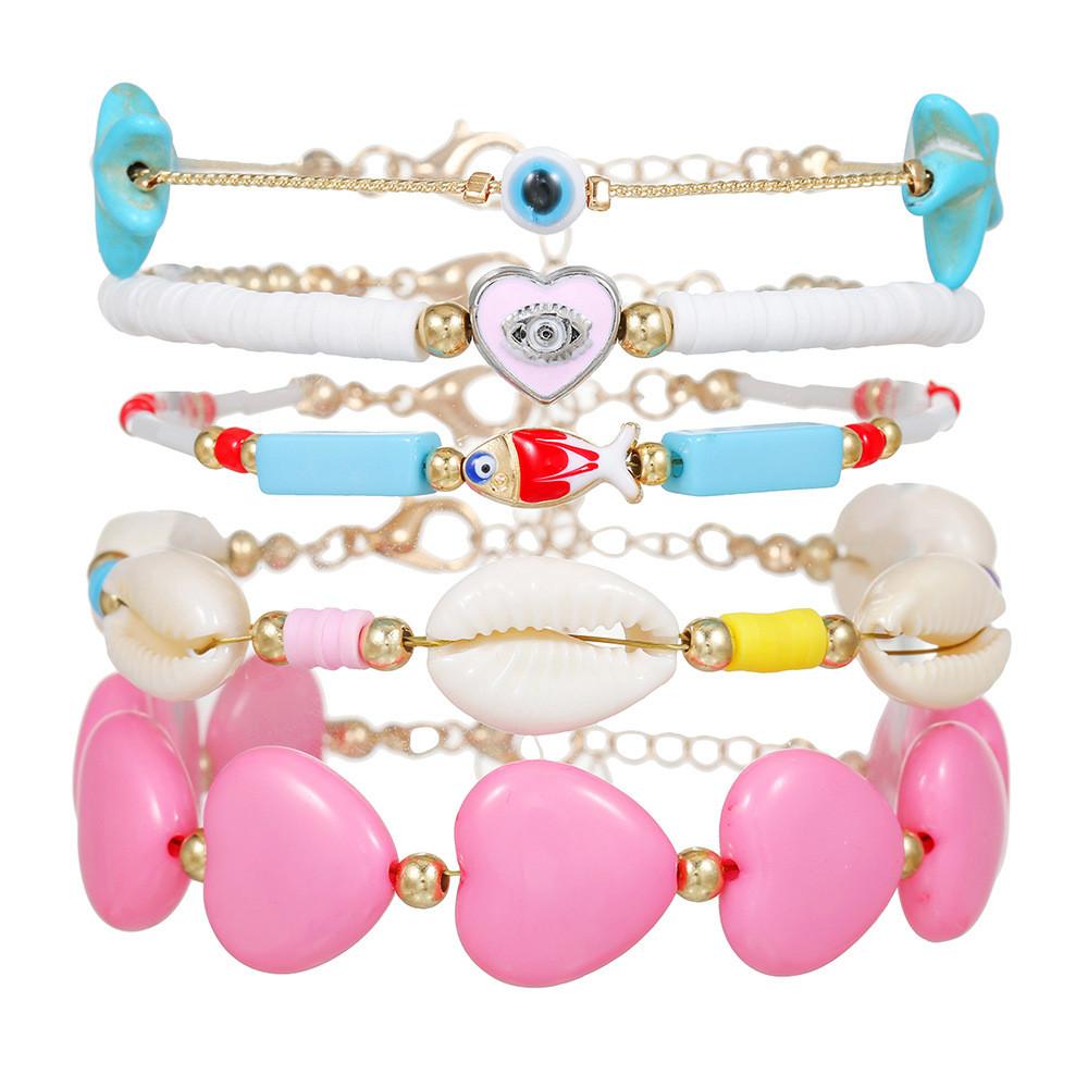 Bohemia Beach Style Turquoise Shell Bead Bracelet Handmade Gift For Men Women