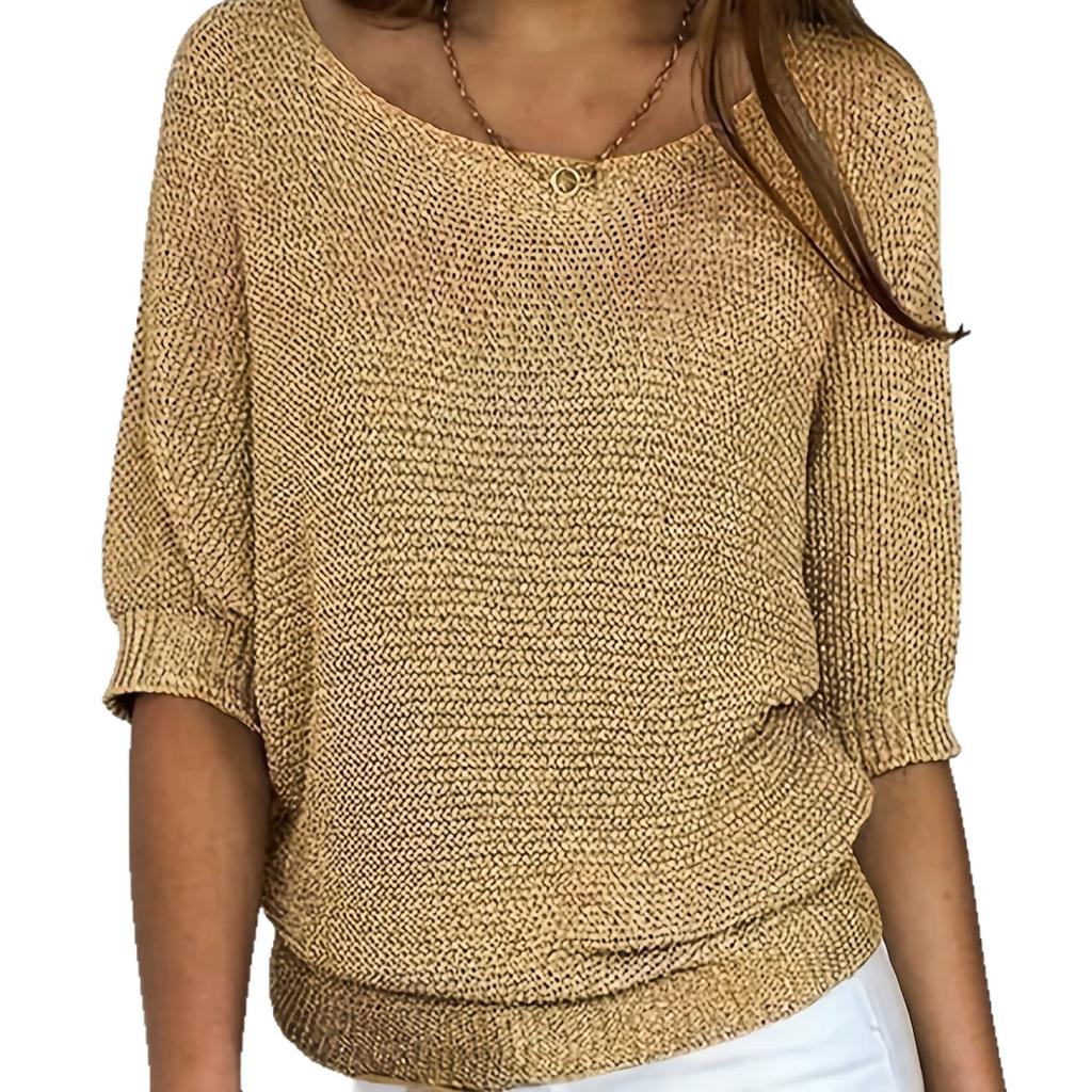 Women's Plus Size Knitwear, Solid Color for Fall and Winter