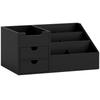 Desk Organizer 2 Drawers Storage Box Office Box Organization Black 33 x 20.5 x 15.5 cm