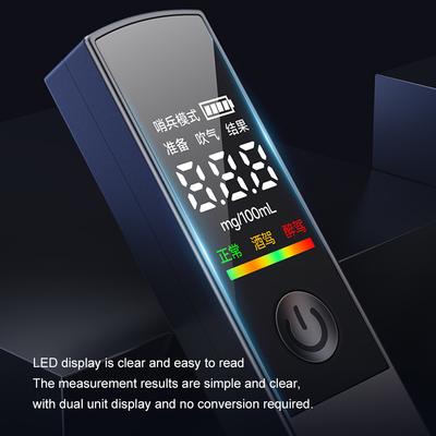 Portable Driver Drunk Breath Alcohol Tester Rechargeable Digital Non-Contact Breathalyzer Air Blowing Alcohol Tester