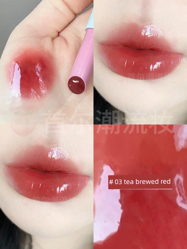 Vitality Rule Lip Gloss Stick, Water-Gloss Mirror Finish Lip Glaze, Press-Type Solid Lipstick, Layerable Lipstick for Natural Makeup