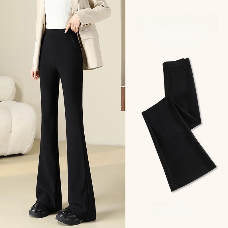 Womens Thickened Flared Pants With High Waist For Casual Office Wear