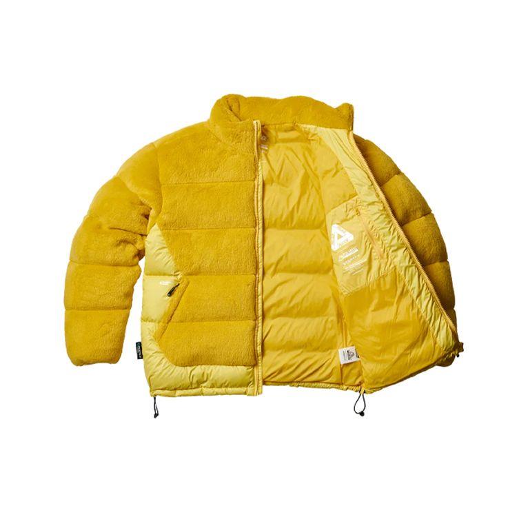 Palace Polartec High Loft Puffa Jacket With Letter Logo Print Unisex Jacket Yellow PAL-SS23-426