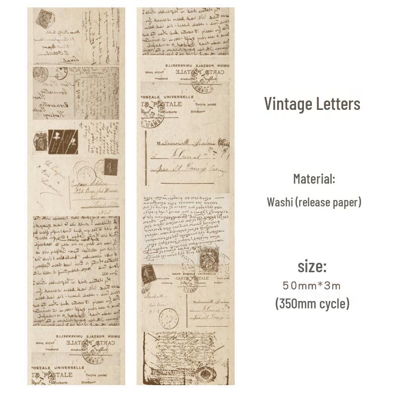 Retro Washi Tape Set: Creative DIY Decoration Stickers In 8 Styles