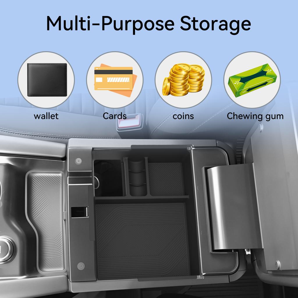 Smabee Left Drive for Ford Explorer 2026 2027 LHD Center Console Armrest Storage Box Car Tray ABS Organizers Accessories