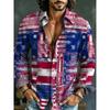 Camisa de hombre con estampado artístico 3D estilo lino retro casual manga larga solapa top moderno y cómodo nueva camisa de talla grande