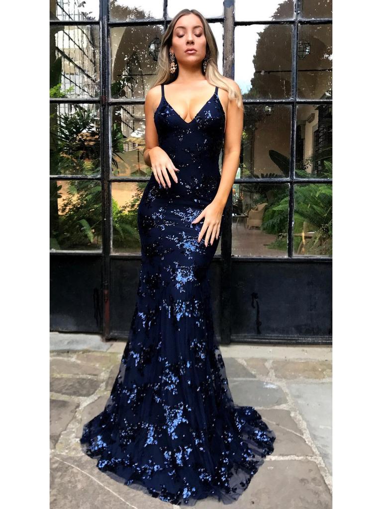 Robe de soirée à bretelles spaghetti, col en V, dos nu, paillettes et lacets, pour femmes européennes et américaines, 2025