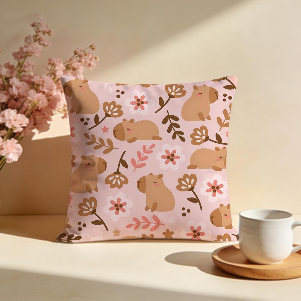 Chill Capybara Cushion Cover Soft Pillow Cases for Home Bedroom Living Room Sofa