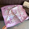 Fashion Floral Print Silk Shawl Square Scarf for Women Soft Satin Neckerchief Female Hair Bands Ribbon Headband Bandana 70X70CM