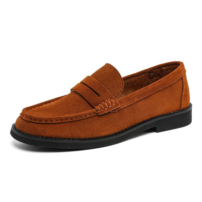 Fashion Handmade Mens Leather Loafers Non Slip Slip on Walking Flats Breathable Outdoor Casual Shoes for Man Work Office Driving Shoes
